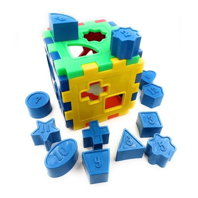 Juguete Educativo Cubo Armable De Colores Figuras Numeradas Genérico Moderno