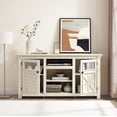 thumbnail image 4 of DEALTOPS Farmhouse TV Stand with Spacious Cabinets, Console Table with Adjustable Shelves for TVs Up to 65'', Antique White, 4 of 8