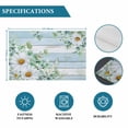 thumbnail image 6 of Daisy Spring Floral Placemats Set of 12, Eucalyptus Leaves Watercolor Wooden Placemats for Dining Table, Place Mats for Kitchen Tabletop, Waterproof Wipeable Dining Table Mats Set, 6 of 9