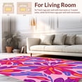 thumbnail image 2 of ODIKA 4'x6' Machine Washable Non-Slip Area Rug, Radiant Blossom Petal Artistic Botanical Motif High Traffic Rug with Pad, Pink, 444270, 2 of 8