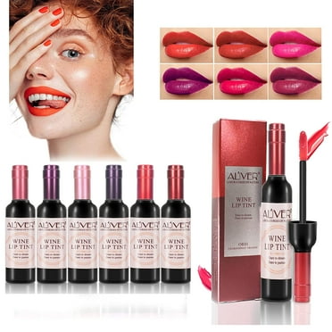 Aliver Wine Lipsitick 6 Colors Wine Bottle Matte Lip Tint Long Lasting Lip Gloss Set