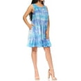 thumbnail image 4 of Sakkas Marta Women's Casual Summer Tie Dye Flowy Boho Maxi Sleeveless Dress Loose - 362107-Turq - One Size, 4 of 5