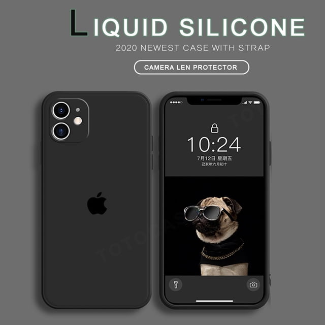 For IPhone 7Plus 8Plus 12 11 Pro Xs Max Mini Casing for Apple IPhone 12mini XS 11pro 12pro MAX Cases Candy Color Soft Liqiud Silicone Cases Phone Back Camera Lens Protector Shookproof Full Cover