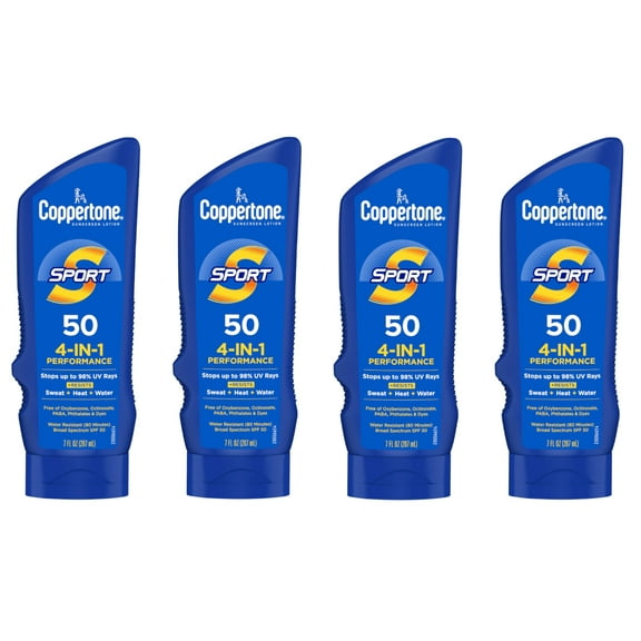 Coppertone Sport Sunscreen Lotion SPF 50 7 oz (Pack of 4)