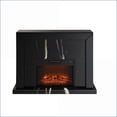 thumbnail image 2 of Indoor Fireplace, Modern Black Mirrored Finish with Marble Grain | Black | Synthetic Wood, 2 of 6