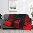 thumbnail image 2 of Rateoe Black Panther Red Background Pattern Flannel Throw Blanket, Ultra-soft Blanket for Bed, Couch, Car, Hypoallergenic Anti-pilling blanket-, 2 of 6