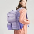 thumbnail image 3 of Water Resistant Backpack for women womens womens womens, Casual Multi Pockets Daypack with 15.6 inch Laptop pocket for Travel women College (Purple With Embroidery), 3 of 8