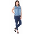 thumbnail image 2 of Juicy Trendz Women’s Denim Vests Button Down Sleeveless Outerwear Casual Jean Jacket with Chest Flap Pockets Sky-Blue, 2 of 2
