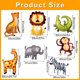 thumbnail image 4 of Pancarta de Feliz Cumpleaños de animales de Safari, banderín de aluminio, globos de animales para niños, decoración de fiesta temática de jungla, Safari, Zoo, juguete（1pc11, 4 of 5