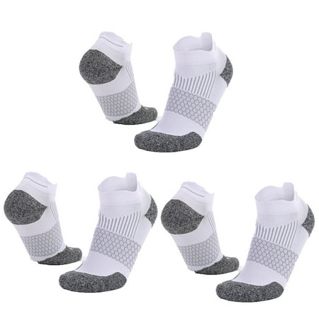 

3 Pairs Running Ankle Socks Combed Cotton Sports Socks(White)