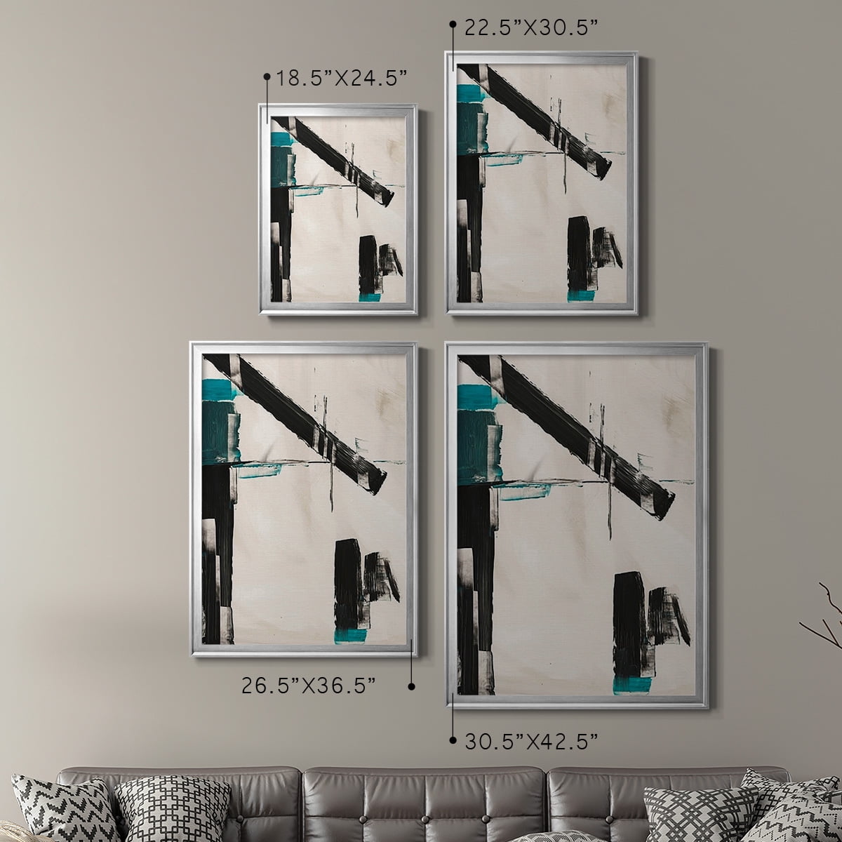 Geometry Notes III Premium Framed Print, in Gold, Black, or Silver - Ready to Hang
