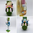 thumbnail image 3 of Easter Bunny Nutcracker Decor, 12 Inch Traditional Wooden Figurine with Pastel Blue Details, Holiday Collectible, Festive Table Centerpiece, 3 of 5