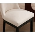 thumbnail image 3 of Dayalane Modern Dining Chairs Set of 2, Linen Upholstered Farmhouse Kitchen Chairs with Curved Backrest, Wooden Side Chairs for Dining Room Living Room Bedroom, Beige, 3 of 14