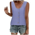 thumbnail image 2 of Qiopertar Mode Débardeur d'Été Sans Manches à Col Rond pour Femmes, Blouse Décontractée Unie, Offres de la Semaine en Solde à Moins de 5$ jusqu'à 90 % de Réduction, 2 of 6