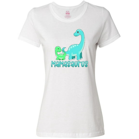Inktastic Mamasaurus with Cute Brontosaurus Family Women's T-Shirt