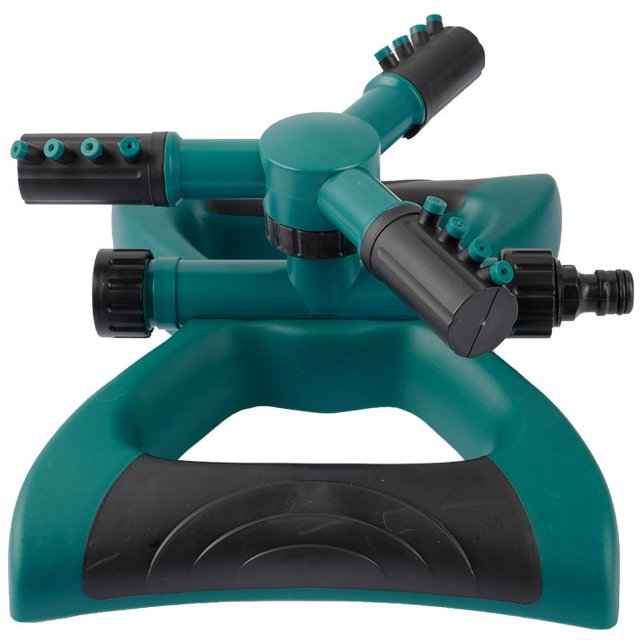 Aspersor automático de plástico de Base grande para aspersor de césped, aspersor de riego giratorio grande de tres puntas