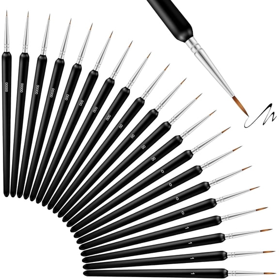 U-CUT-IT Detail Paint Brush Set, 20-Piece Small Paint Brushes for Models, Miniatures, Acrylic, Watercolor and Oil