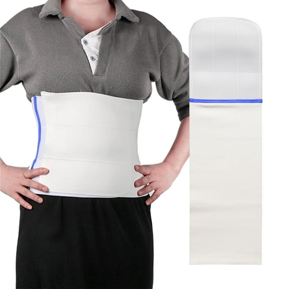 EZ Assistive Abdominal Binder, Postpartum Belly Wrap, Latex-Free, White, M 26-34 Inch, 1 Count