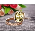 thumbnail image 5 of Milgrain Art Deco 3.05 Carat 7mm Cushion Cut Gemstone Champagne Diamond Moissanite Trio Set Wedding Ring Engagement Ring On 10K Rose Gold Anniversary Ring Surprisingly Ring, 5 of 5
