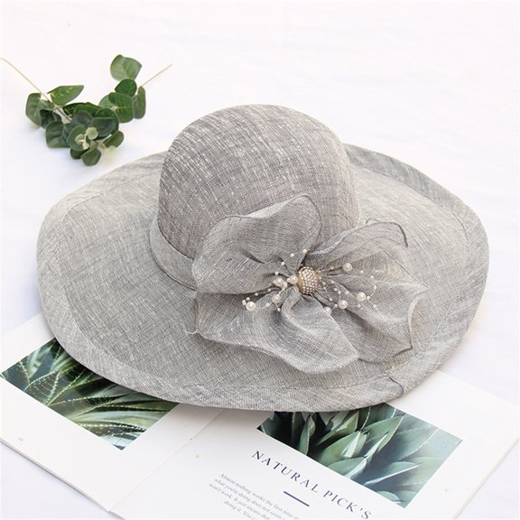 HNMKIU Elegant Wedding Tea Party Fascinator Bridal Hat for Women's Baseball Cap Grey,One Size