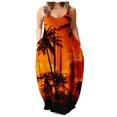 thumbnail image 1 of Robe Longue d'Été pour Femme à Col Rond, Imprimée, Sans Manches, Grande Taille, à Enfiler, à Bretelles Spaghetti, Longue Robe Maxi avec Poches, 1 of 4
