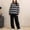 Black, variant on Womens Fleece 2 Pieces Pajama Sets Wavy Stripes Long Sleeve Loungewear Full Zipper Sherpa Soft Warm Sweatshirt Comfort Casual Sleeppants Winter Pjs 2 Piece Soft Cozy Sets