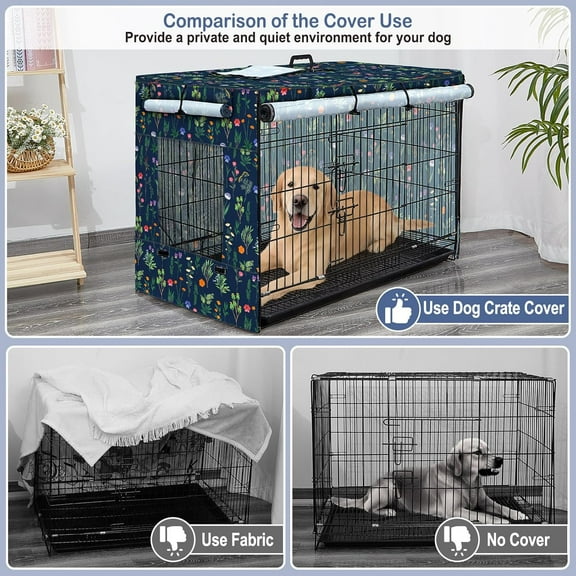 Breathable Windproof Dog Crate Cover 36in for Indoor Outdoor Use with Double Zipper