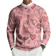 thumbnail image 2 of LWavelet Men's Argyle & Heart Sweater - Classic Texture, Ideal for Valentine's Day Gatherings & Smart Casual Style Pink 2XL, 2 of 6