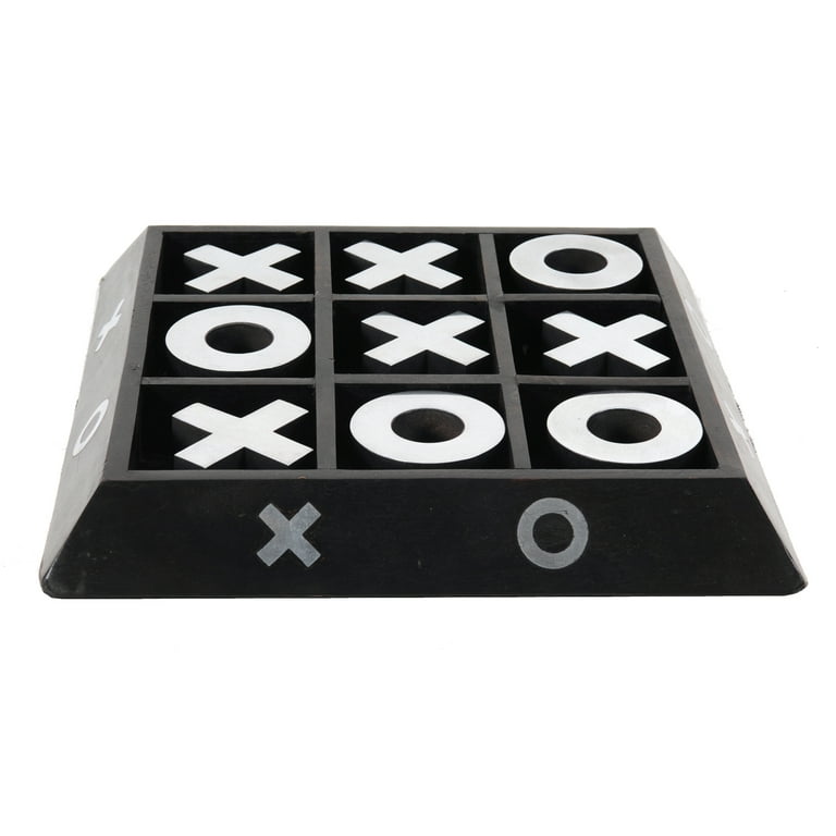 Nickel And Dark Wood Tic Tac Toe Game Sculpture Nickel And Dark Wood Tic Tac Toe Game Sculpture