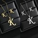 thumbnail image 2 of Collar de acero inoxidable con inicial del alfabeto A-Z para mujer, conjunto de pendientes con 26 letras en inglés, joyería personalizada, regalo, 2 of 4