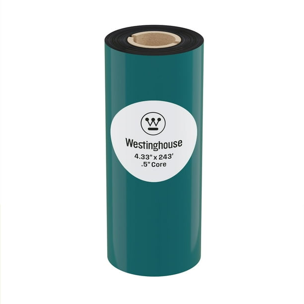 Cinta de transferencia térmica Westinghouse de 4,33 cm x 74 m, color negro