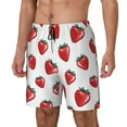 thumbnail image 2 of Uemuo Hand Drawn Strawberry Pattern Mens Swim Trunks Quick Dry Board Shorts with Mesh Lining, Stretch Beach Shorts Quick Dry No-Chafing Board Shorts-XX-Large, 2 of 9
