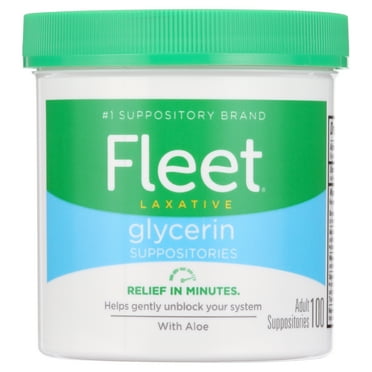 Fleet Laxative Glycerin Suppositories Adult Suppositories, Inserts for Constipation, 100 Count