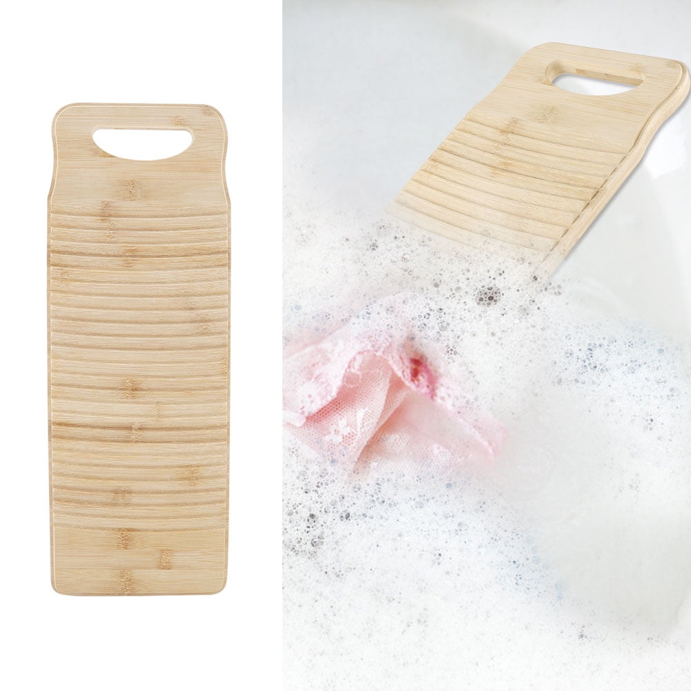 Spptty Washboard, Solid Wooden Washboard Laundry Board for Clothes