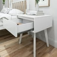 thumbnail image 6 of Plank+Beam Solid Wood Nightstand with Storage Drawer, Modern Small End Table, White, 6 of 9
