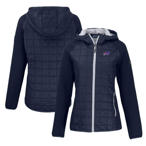Women's Cutter & Buck Navy Buffalo Bills Rainier Primaloft Eco Full-Zip Hybrid Jacket