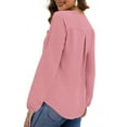 thumbnail image 5 of UVN Blouses for Women V Neck Long Sleeve Shirts Dressy Casual Ruffle Chiffon Tops, 5 of 10