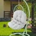 thumbnail image 4 of OULII Swing Replacement Cushions Grey Polyester Perfect For Outdoor Garden 1Pcs, 4 of 8