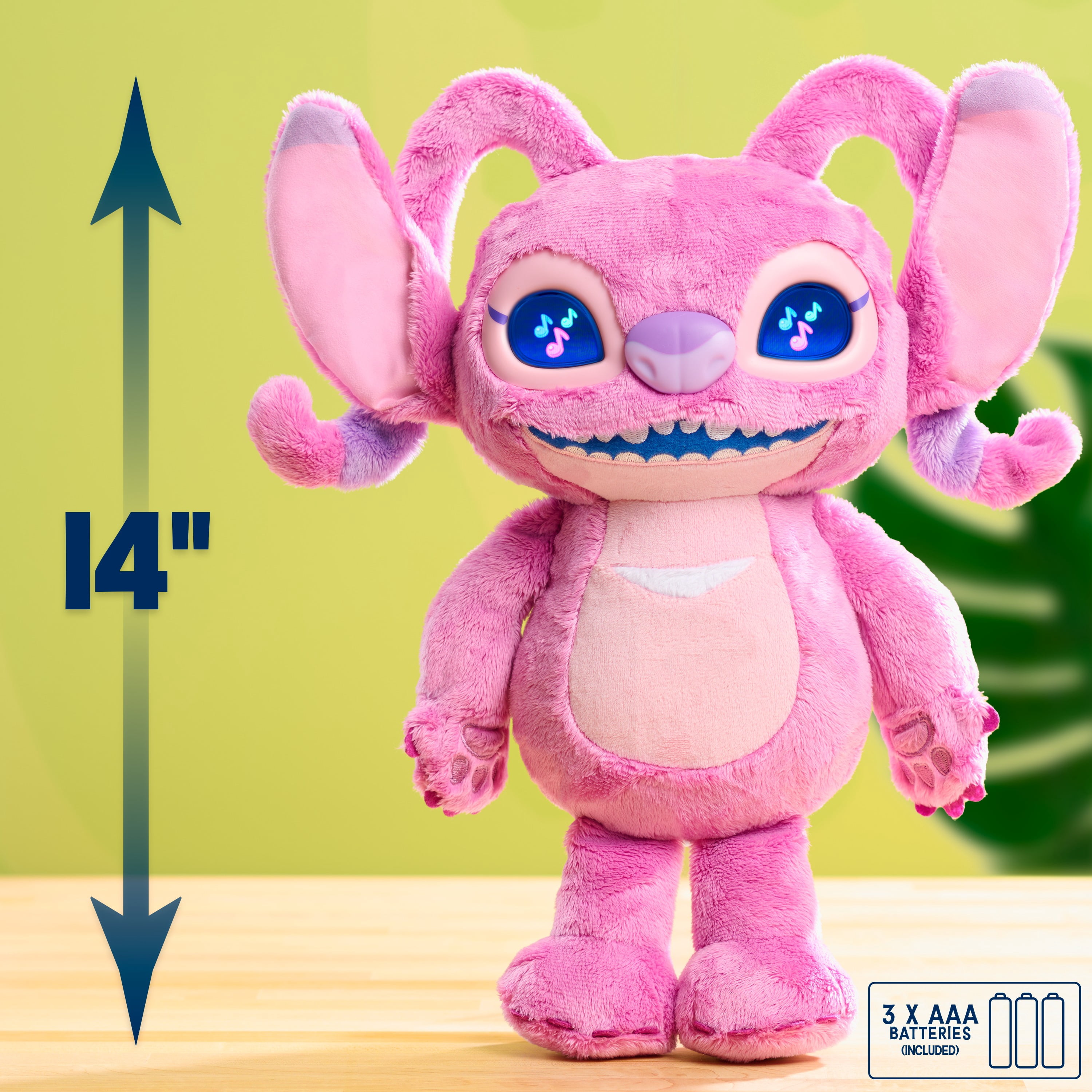 Disney Stitch Angel Many Moods 13.5-inch Interactive Plush, 50+ Sounds & Effects, Ages 3+