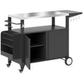 thumbnail image 1 of CoSoTower Chariot de Gril d'Extérieur avec Table d'Appoint Pliable, Plateau en Acier Inoxydable, Support de Four à Pizza avec Étagère de Rangement, Roues, 1 of 7