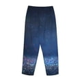 thumbnail image 5 of Disketp Retro Blue Glitter Print Women'S Comfy Pajama Pants Casual Drawstring Palazzo Lounge Wide Leg Pants, 5 of 9