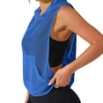 thumbnail image 2 of Uootdi Active Tops for Women Mesh Hoodie Sleeveless Vests Soft Comfy Relaxed Fit Workout Gym Fashion Blouses Gift, 2 of 8