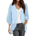 thumbnail image 2 of Pyhlmscde Women Chiffon Cardigan 3/4 Sleeve Chiffon Open Front Lightweight Summer Blouse Tops Beach Cover Up, Summer Cover Ups for Women Cardigan, Ladies Lightweight Summer Jackets, 2 of 2
