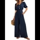 thumbnail image 1 of Mono de Mujer de Corta con Cuello en V, Elegante, Informal, con Pierna y Pantalones. Azul Oscuro S, 1 of 10