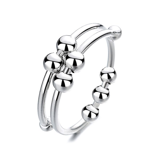 Anillo Antiansiedad Con Cuentas Ajustables Anillos De Acero Inoxidable Anillo Giratorio Regalos De Joyería sonducket AP005825-00