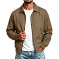 thumbnail image 2 of Windbreaker Jackets for Men Casual Golf Jacket Lightweight Water Resistant Coat Jacket with Pocket Full Zip Collared Daily Wear Khaki 2XL, 2 of 8