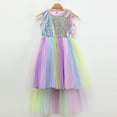 thumbnail image 4 of Kogui Girls Dresses Special Occasion Girls Sequin Tulle Mesh Dress Ruffle Party Tutu Dress Size 8-9 (Light Yellow,8-9 Years ), 4 of 6