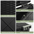 thumbnail image 5 of Renwick Wicker Patio Storage Ottomans with Cushions, Set of 2, Black/Gray, 5 of 8