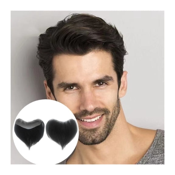 Frontal Hairpiece for Men 100% Human Hair Hairline Toupee V-Shape Mens Topper PU Thin Skin Base Natural Hairline Forehead Hairline Replacement Units