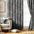 thumbnail image 2 of Vargottam Elegant Gray Floral Pattern Curtains - Set of 2 Blackout Panels, 42 x 96 Inches - Noise Reducing & Energy-Efficient Room Darkening Window/Door Drapes for Modern Home Decor- Gray, 2 of 9